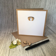 Load image into Gallery viewer, Baby Feet Card - Birthday/New Baby/Christening - Handmade By Natalie