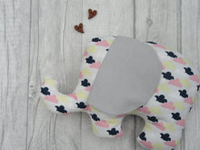Load image into Gallery viewer, Stuffed Elephant toy - Pastel Clouds - Sewn by Sarah - new baby gift - nursery - children