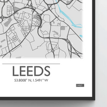 Load image into Gallery viewer, Leeds Map Illustration - A4 print - Art by Arjo - Yorkshire Illustrations