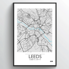 Load image into Gallery viewer, Leeds Map Illustration - A4 print - Art by Arjo - Yorkshire Illustrations