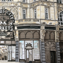 Load image into Gallery viewer, Kirkgate Market Leeds - A4 print - Art by Arjo - Leeds artwork