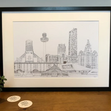 Load image into Gallery viewer, Liverpool Landmarks Collage Illustration - A4 print - Art by Arjo