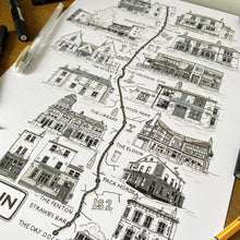 Load image into Gallery viewer, Otley Run - A4 print - Art by Arjo - Leeds artwork