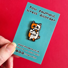 Load image into Gallery viewer, PTSD enamel pin - post traumatic stress disorder - mental health badge - Invisible Illness Club - Innabox