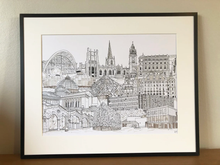 Load image into Gallery viewer, Sheffield Landmarks Collage Illustration - A4 print - Art by Arjo