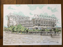 Load image into Gallery viewer, St James' Park Football Stadium Print - Newcastle United - A4 print - Art by Arjo - Football fans