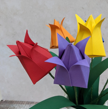 Load image into Gallery viewer, Rainbow Tulip Bouquet - Paper Flowers - Origami Blooms