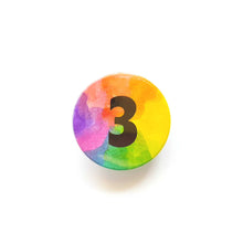 Load image into Gallery viewer, Age badges - Ages 1 to 100 - Rainbow button Badge - Life is Better in Colour