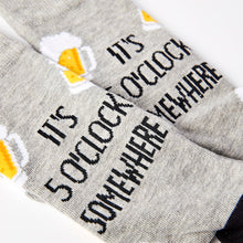 Load image into Gallery viewer, It&#39;s 5 O&#39;Clock somewhere Socks - Unisex socks - Urban Eccentric - Beer Socks
