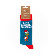 Load image into Gallery viewer, Have a Quacking Christmas Socks - Unisex socks - Urban Eccentric - Christmas Puns Socks
