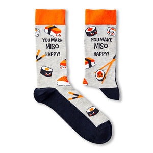 You Make Miso Happy Unisex socks - White or Grey Background - Urban Eccentric - Sweary Socks