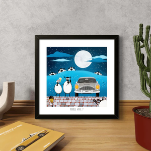 Print - Double Wool 7 - Sheep Puns - James Bond - 007 - Mervyn Tay Art