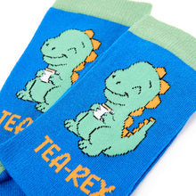 Load image into Gallery viewer, Tea-Rex Socks - Dinosaur and Tea Puns - Urban Eccentric
