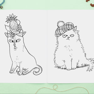 Cats in Hats Colouring Book - Jo Clark Design - Cat Lovers