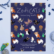 Load image into Gallery viewer, Zodicats - Cats of the Zodiac Colouring Book - Jo Clark Design - Cat Lovers
