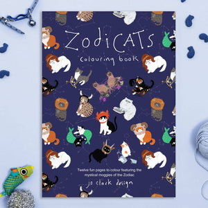 Zodicats - Cats of the Zodiac Colouring Book - Jo Clark Design - Cat Lovers