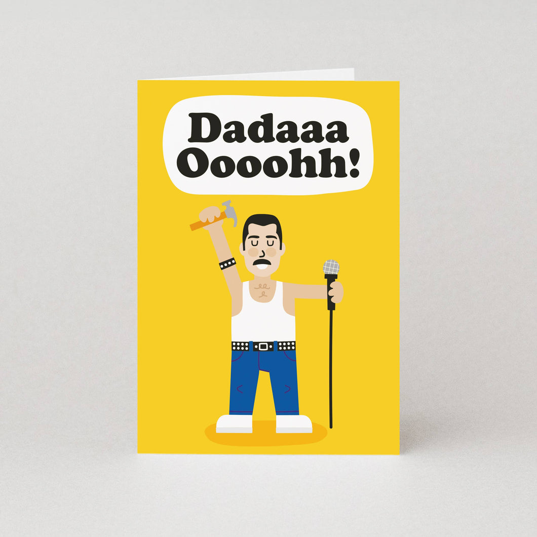 Dadaa Ooooh - Father's Day Greeting Card | Dad Birthday Card - Freddie / Queen - Studio Boketto