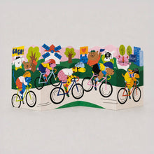 Load image into Gallery viewer, Greetings Card - Le Tour Cycling Big Concertina Card - Fold Out Card - Studio Boketto
