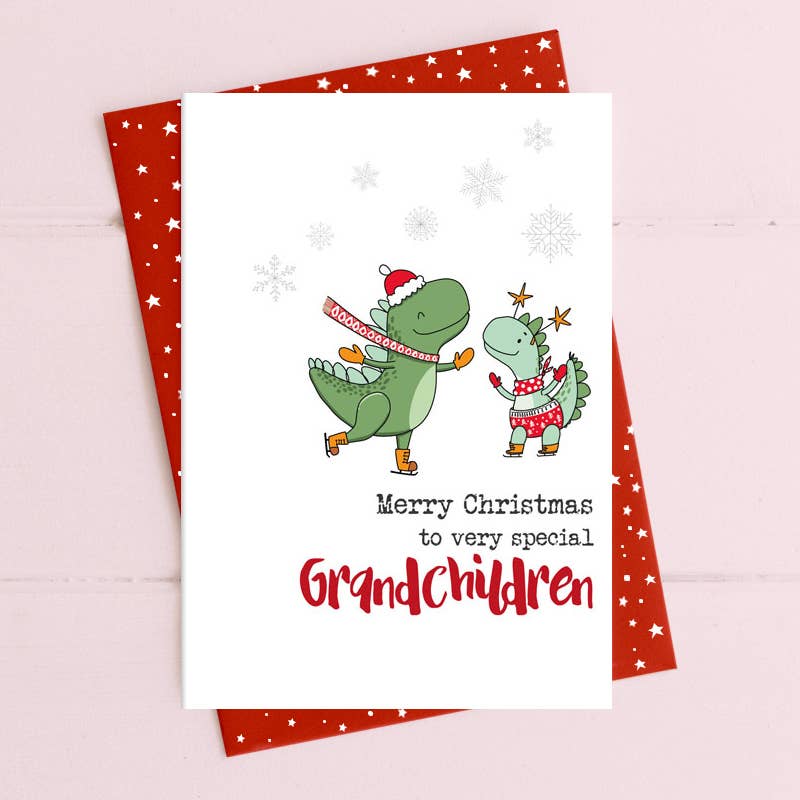 Family Christmas Card - Merry Christmas Grandchildren - Dandelion Stationery