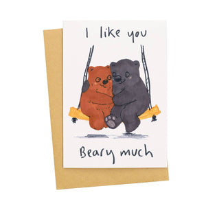 I Like You Beary Much Greetings Card - Bears - Jo Clark Design