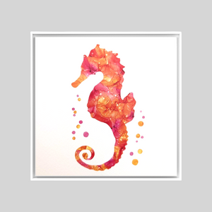 Greetings Card - Sea Horse - Nichol Stokes Designs - Alcohol Ink Artwork