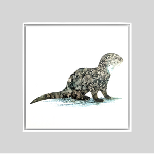 Greetings Card - Otter - Nichol Stokes Designs - Alcohol Ink Artwork