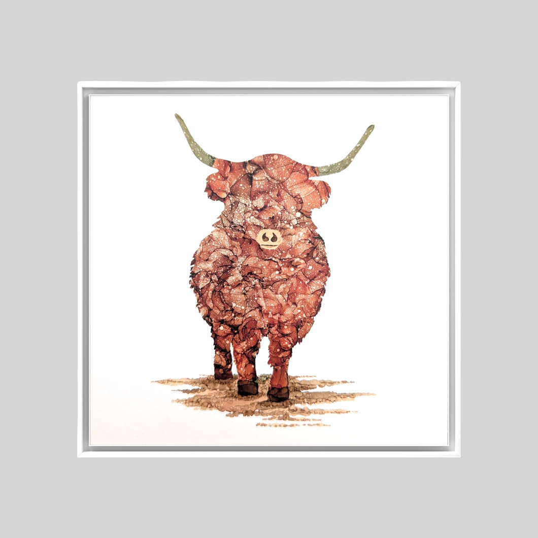 Greetings Card - Highland Cow - Nichol Stokes Designs - Alcohol Ink Artwork