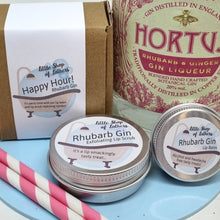 Load image into Gallery viewer, Happy Hour - Rhubarb Gin Lip Balm and Lip Scrub Duo - Little Shop of Lathers - Pampering Gift Set
