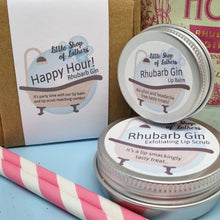 Load image into Gallery viewer, Happy Hour - Rhubarb Gin Lip Balm and Lip Scrub Duo - Little Shop of Lathers - Pampering Gift Set
