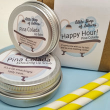 Load image into Gallery viewer, Happy Hour - Pina Colada - Lip Balm and Lip Scrub Set - Little Shop of Lathers - Pampering Gift Set
