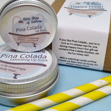 Load image into Gallery viewer, Happy Hour - Pina Colada - Lip Balm and Lip Scrub Set - Little Shop of Lathers - Pampering Gift Set
