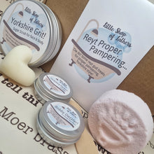Load image into Gallery viewer, Reyt Proper Pampering - Yorkshire themed bath and body gift set - Little Shop of Lathers
