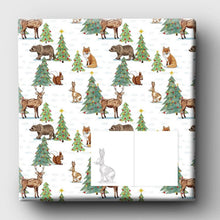 Load image into Gallery viewer, Winter Woodland Wrapping Paper and Matching Gift Tag - Recycled, sustainable &amp; eco-friendly - Curlicue
