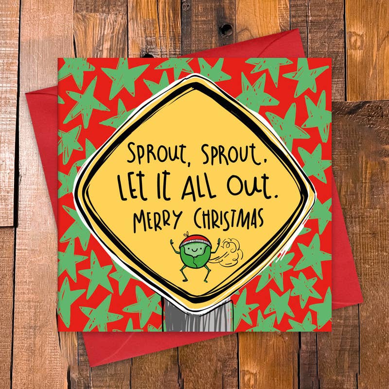 Christmas Card - Sprout, Sprout, Let It All Out - Dandelion Stationery