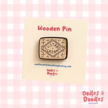 Load image into Gallery viewer, Wooden Pin - Custard Cream Wooden Pin Badge - Biscuit Lover Gift - Oodles &amp; Doodles
