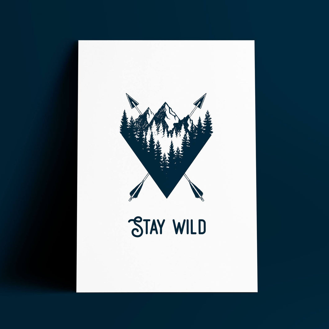 Print - A3 - Stay Wild - Adventurers- Blush and Blossom