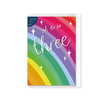 Load image into Gallery viewer, Oh to be Three – 3rd Birthday Milestone Card - Greetings Card and Crafty Project - Two for Joy Illustration

