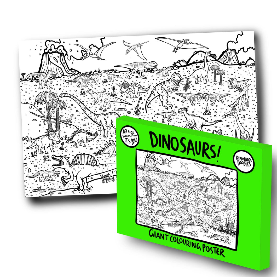 Dinosaurs! Giant Colouring Poster - Dixon Does Doodles