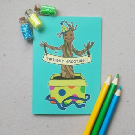 Birthday Card - Birthday Grootings! - Guardians Of The Galaxy - Jil Made This