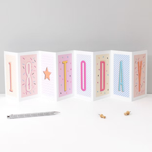 Load image into Gallery viewer, Greetings Cards - 18 Today - 18th Birthday Card - Funky Confetti Pastel Fold-Out Banner Card - Coulson Macleod
