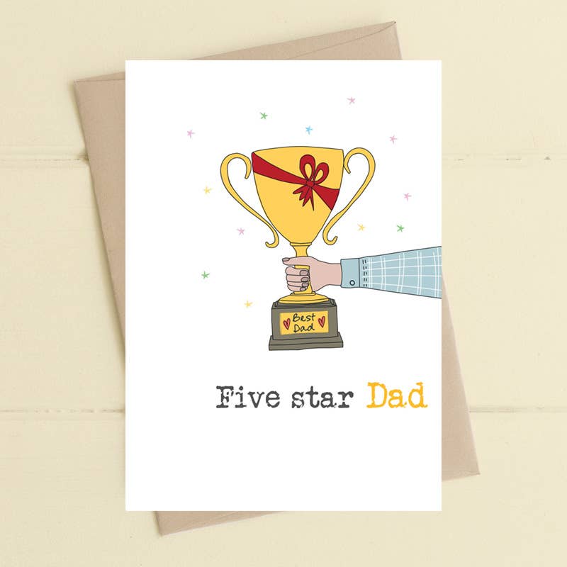 Five Star Dad - Greetings Card - Fathers Day / Dad Birthday - Dandelion Stationery
