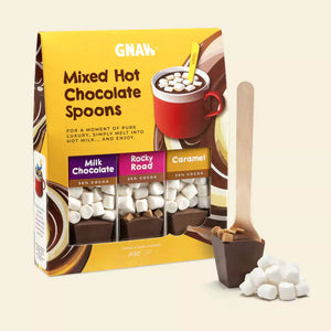 Mixed Hot Chocolate Spoon Gift Set - 3 Spoons - Caramel / Rocky Road / Milk Chocolate - GNAW Chocolate