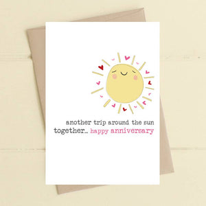 Wedding Anniversary - Another Trip Around The Sun - Greetings Card - Dandelion Stationery