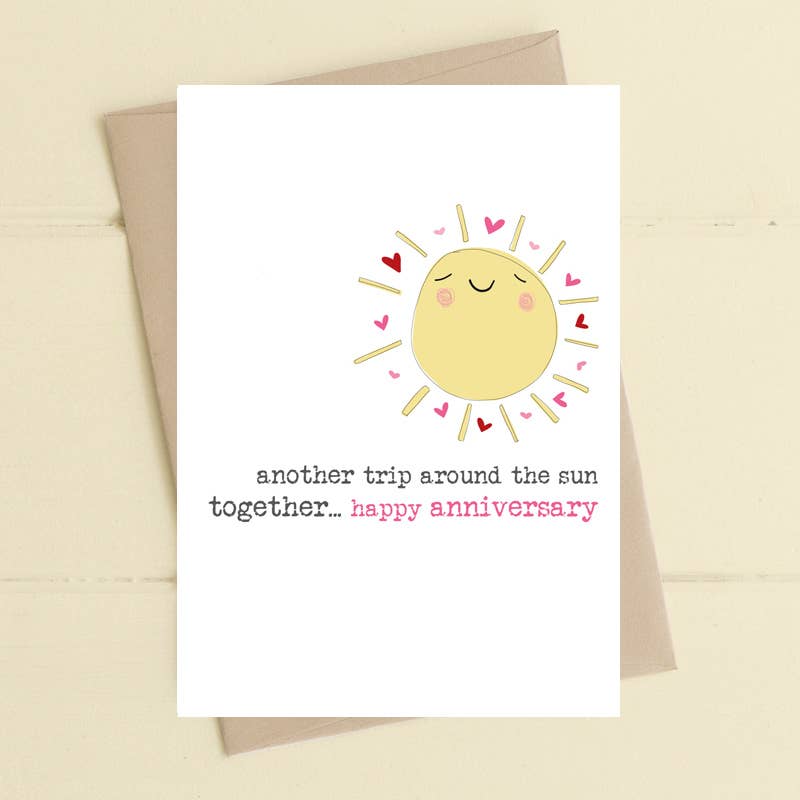 Wedding Anniversary - Another Trip Around The Sun - Greetings Card - Dandelion Stationery