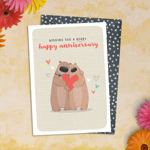 Beary Happy Anniversary - Greetings Card - Wedding Anniversary - Dandelion Stationery