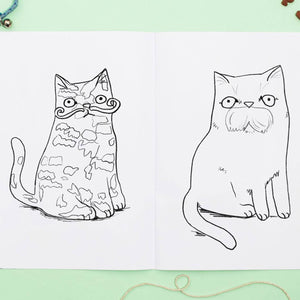 Meowstachio Cats Colouring Book - Jo Clark Design - Cat Lovers