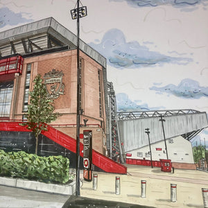 Anfield Football Stadium Print - Liverpool FC - A4 print - Art by Arjo - Football fans