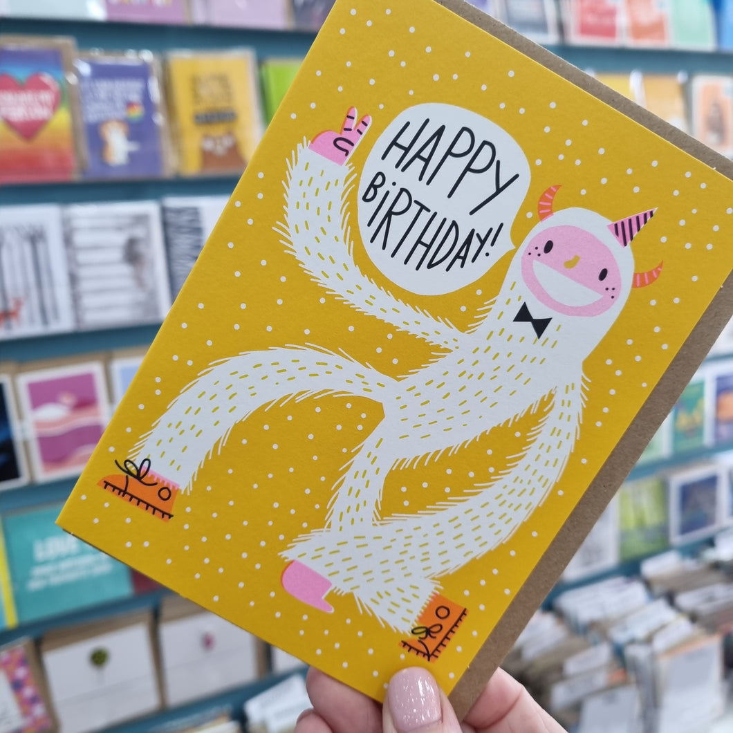 Happy Birthday - Yeti - greetings card - OHHDeer