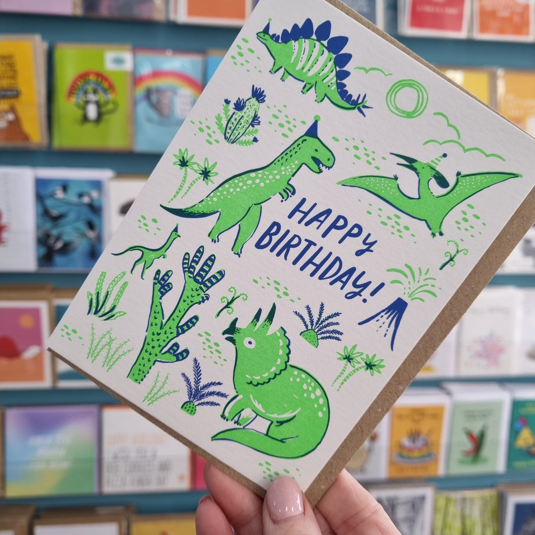 Happy Birthday - Dinosaurs - greetings card - OHHDeer