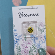 Load image into Gallery viewer, Glass Keepsake Wish - Bee Puns - Sentimental gift token - Twice Fired

